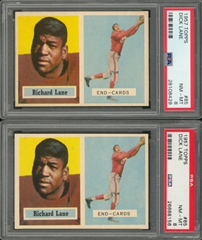 1957 Topps Football #85 Dick Lane Rookie Card PSA NM-MT 8 Pair (2)